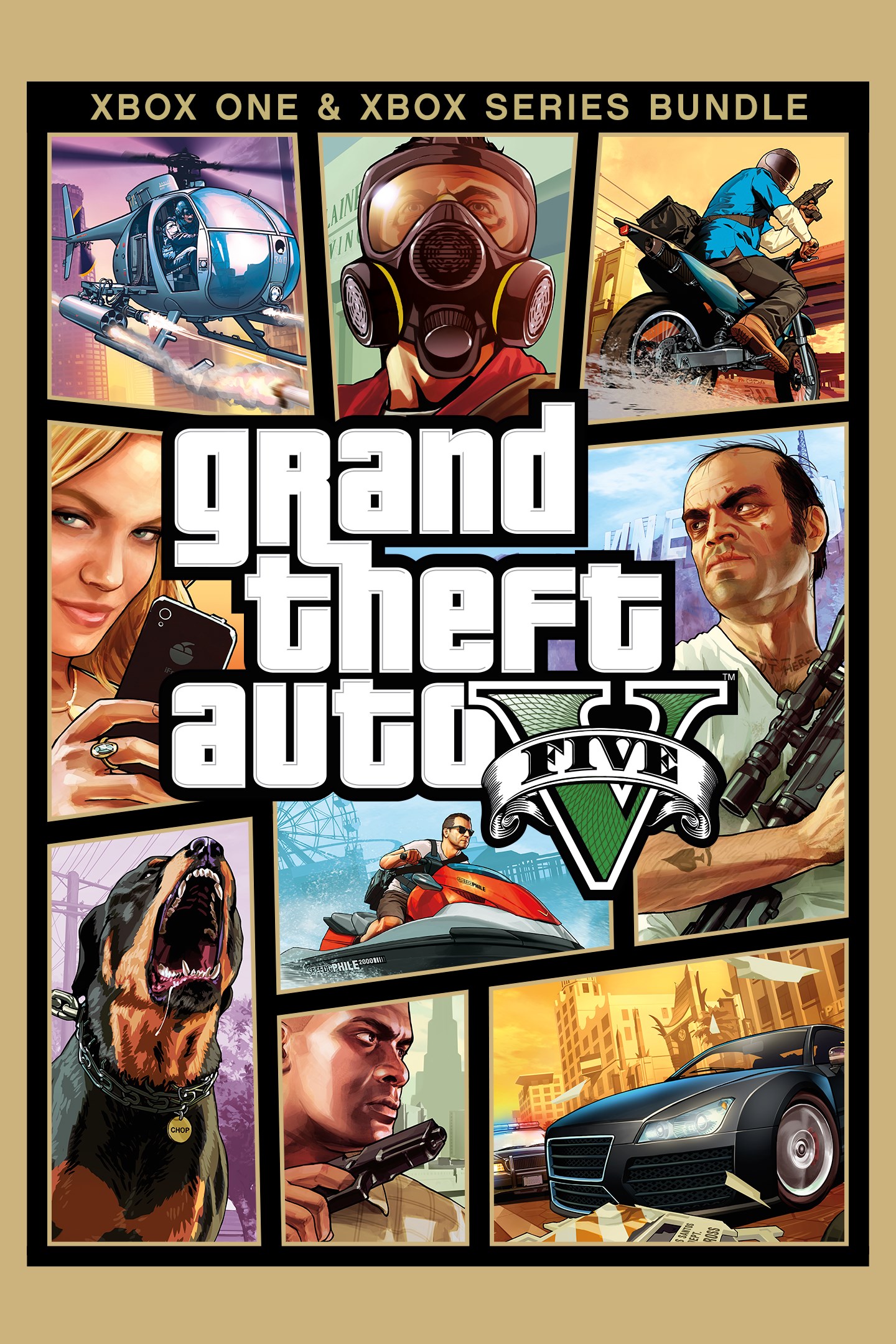 Imagem da caixa de Grand Theft Auto V (Xbox One e Xbox Series X|S)